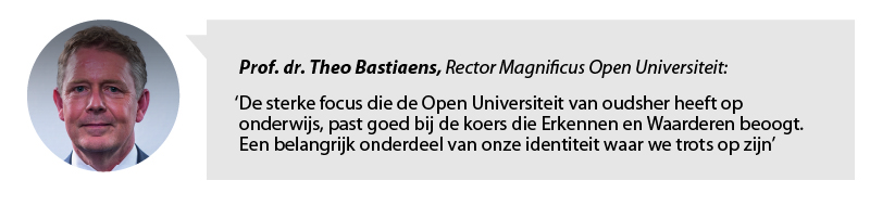 Portretfoto en quote van Theo Bastiaens, Rector Magnificus van de Open Universiteit